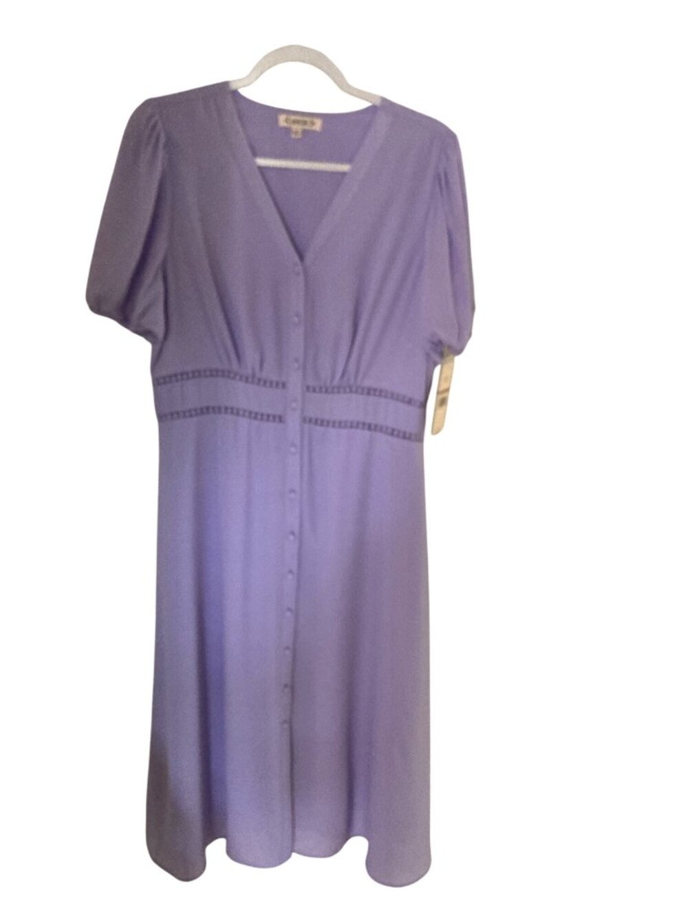 Nannette Lepore Violet Bliss Eyelet Blouson Sleeves Dress 12  NWT